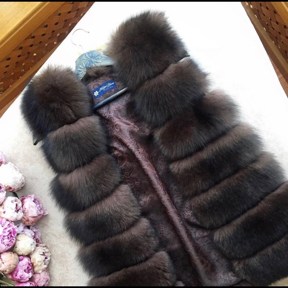 Arctic fox fur vest custome made